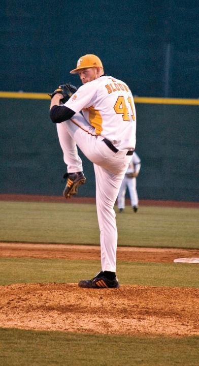 Nick Blount winds up against a Xavier batter during a game on Friday, Feb. 19, 2010. Blount helped the Vols with a solid pitching effort as the team went on to sweep Alabama in a double-header on Saturday in Tuscaloosa, Ala.