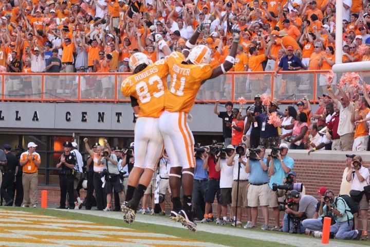 Zach Rogers and Justin Hunter against Florida in 2010.