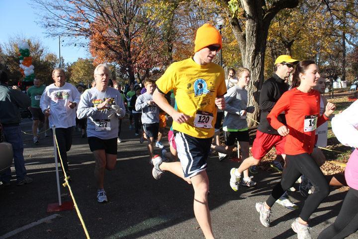 Participants run through Circle Park during a race Saturday, Nov. 12. The YWCA hosted Race Against Racism, which drew over 300 runners on Saturday, Jan. 14, helping to raise both money for many YWCA programs and awareness of the ongoing issue of racism in the community.
