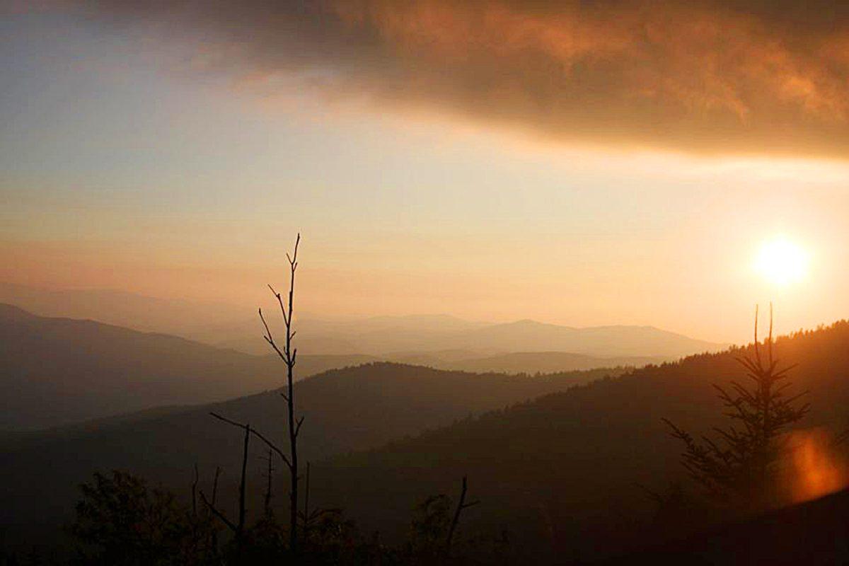 The sun sets over Clingman’s Dome during Fall 2011.