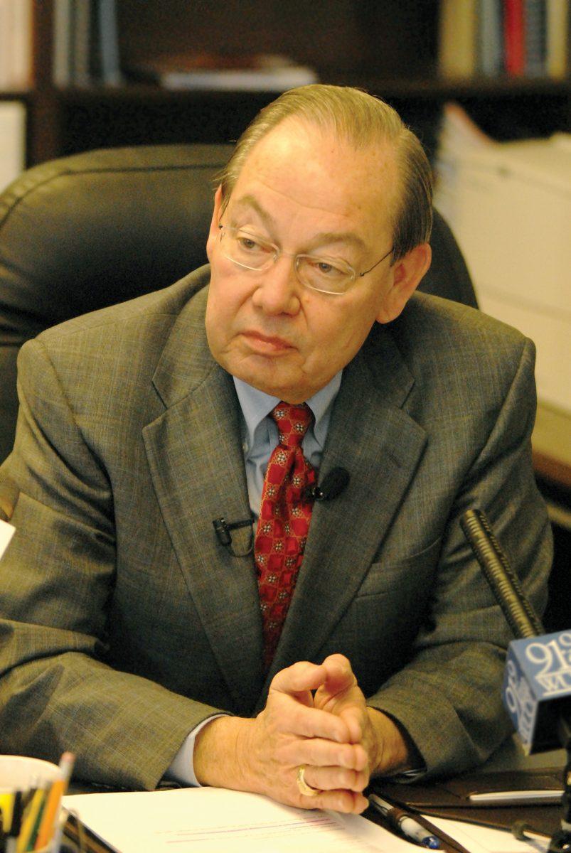 Chancellor Jimmy Cheek talks with media in this undated photo. There is a petition that has been created to urge Cheek to decline his $22,356 pay raise.