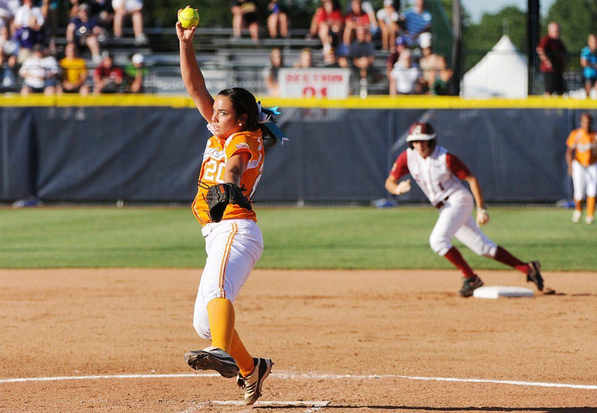 Ivy Renfroe prepares to throw against Alabama on Thursday during the Women's World Series in Oklahoma City. The Lady Vols lost 5-3 and will play again on June 2 at 2:30 p.m.
