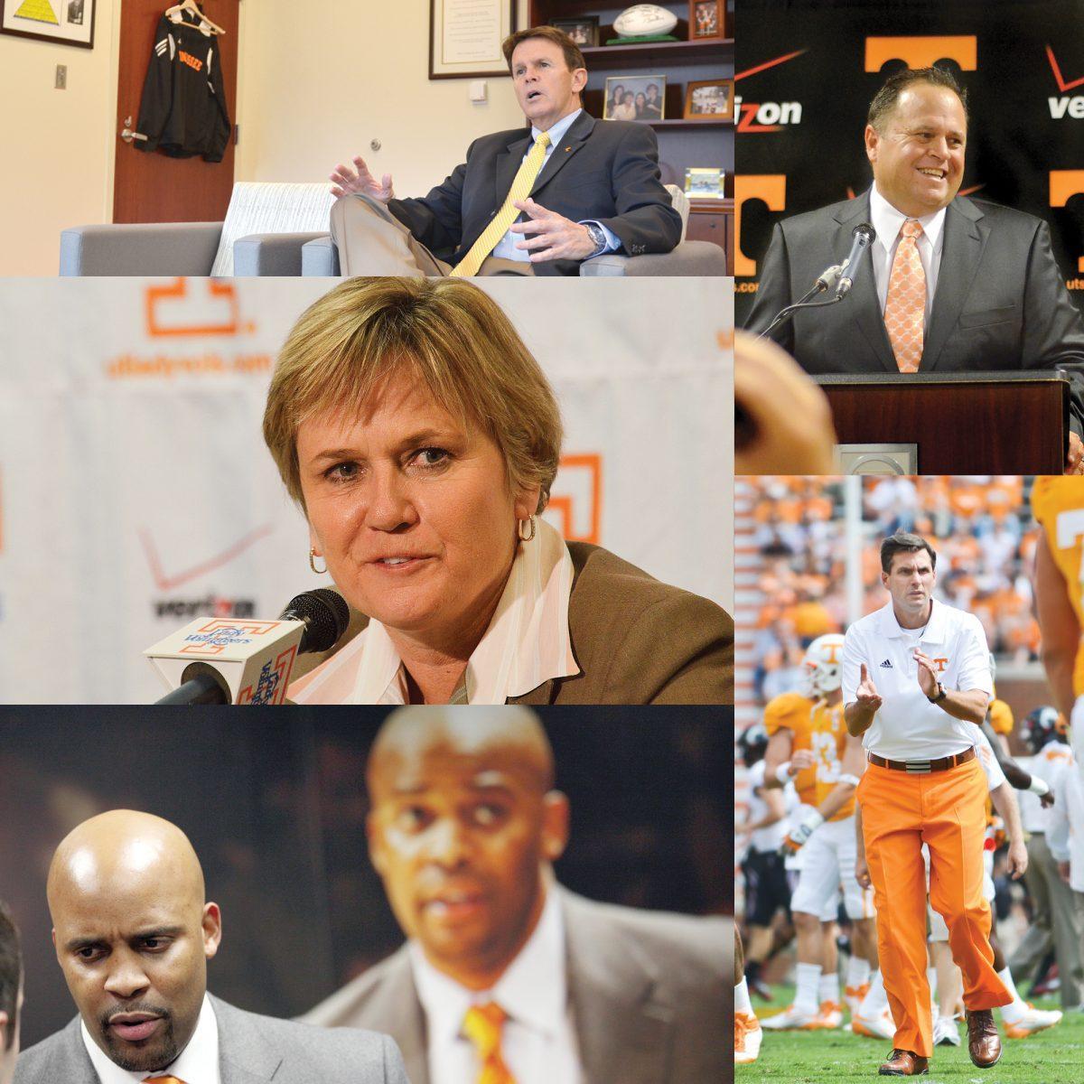 Dave Hart, Derek Dooley, Holly Warlick, Dave Serrano, and Cuonzo Martin