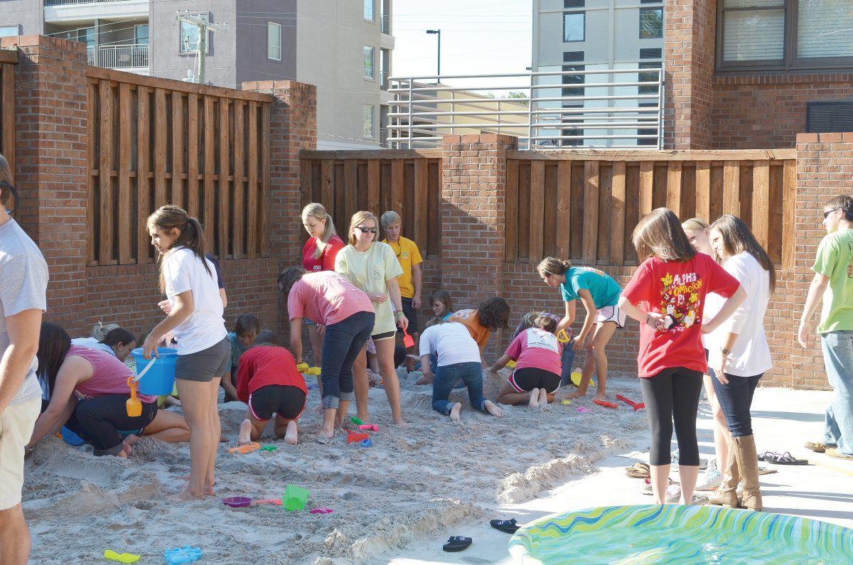 On August of 2011, groups of sororities girls gather to compete in a sandcastle competition held to raise money for charity