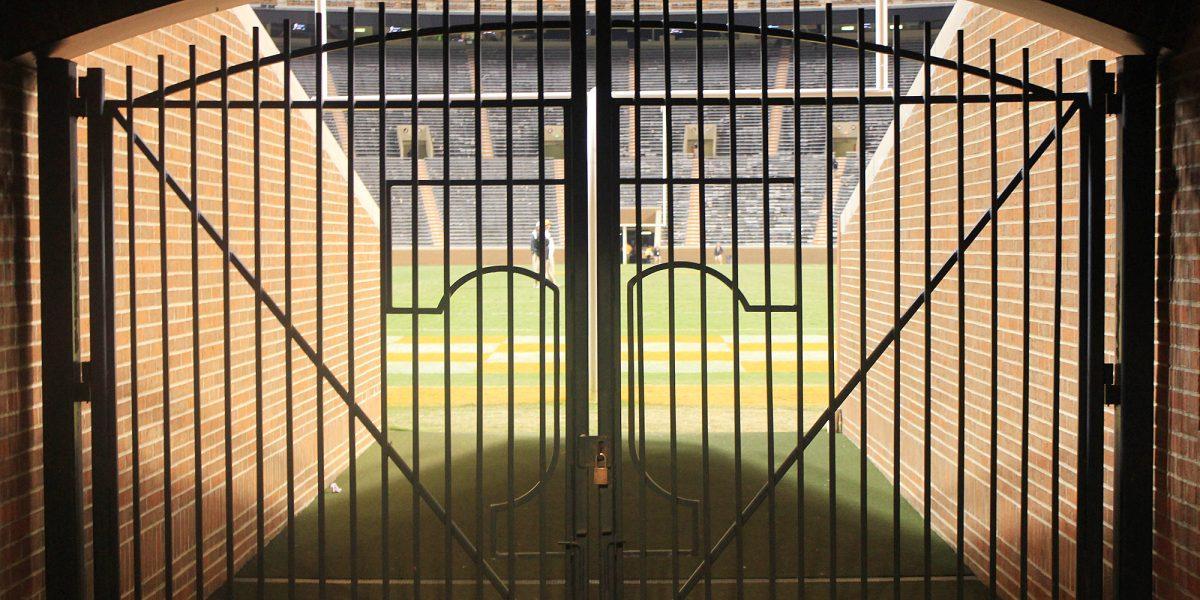 Neyland Stadium stands almost empty after the Akron game on Sept. 22.