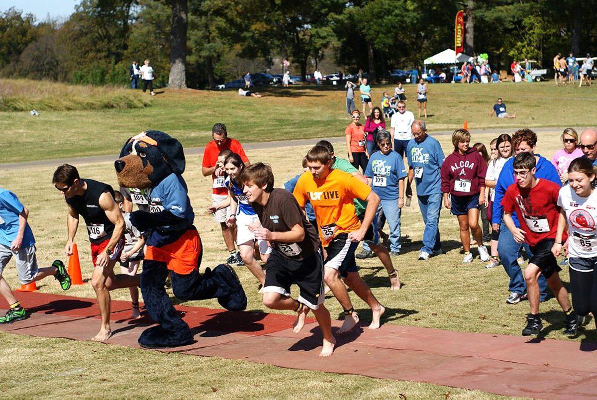 Smokey joins in a previous Barefoot Benefit 5k event from earlier this year.