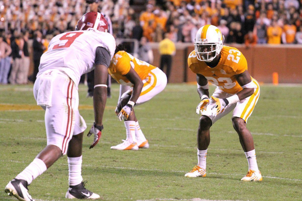 Prentiss Waggner waits for the play against Alabama earlier this season.