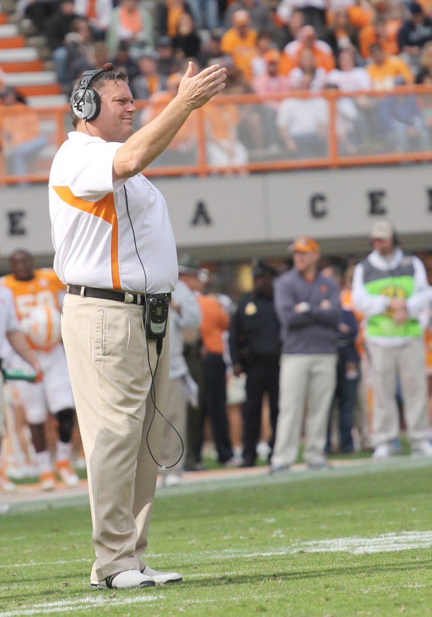 Sal Sunseri motions for plays against Troy on Nov. 3. Sunseri will be moving from the sideline to the press box for Vanderbilt on Saturday.
