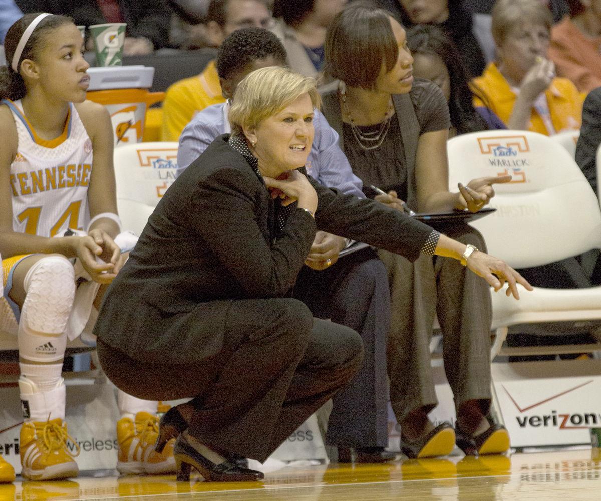 Holly Warlick watches the preseason opener against Carson-Newman on Nov. 1.