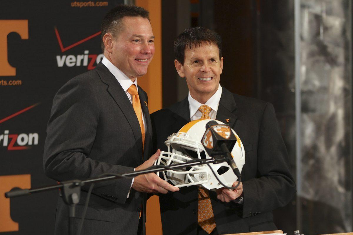 Butch Jones at his first press conference in Neyland on Dec. 7th.