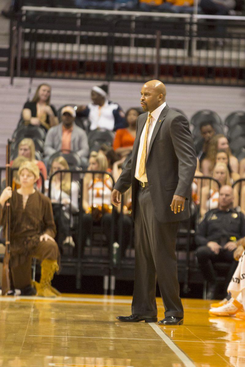 Coach Martin watches the Vols play Oakland on Nov. 26.