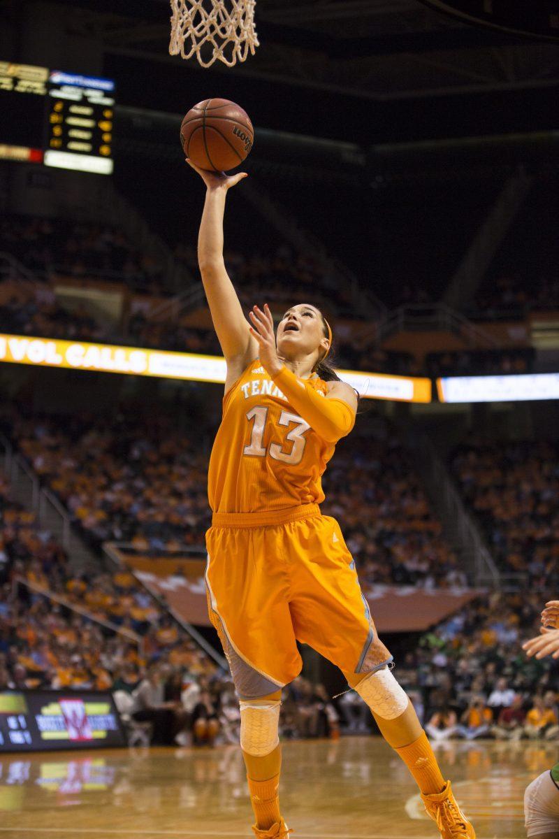 Taber Spani goes for the layup against Notre Dame on Monday.