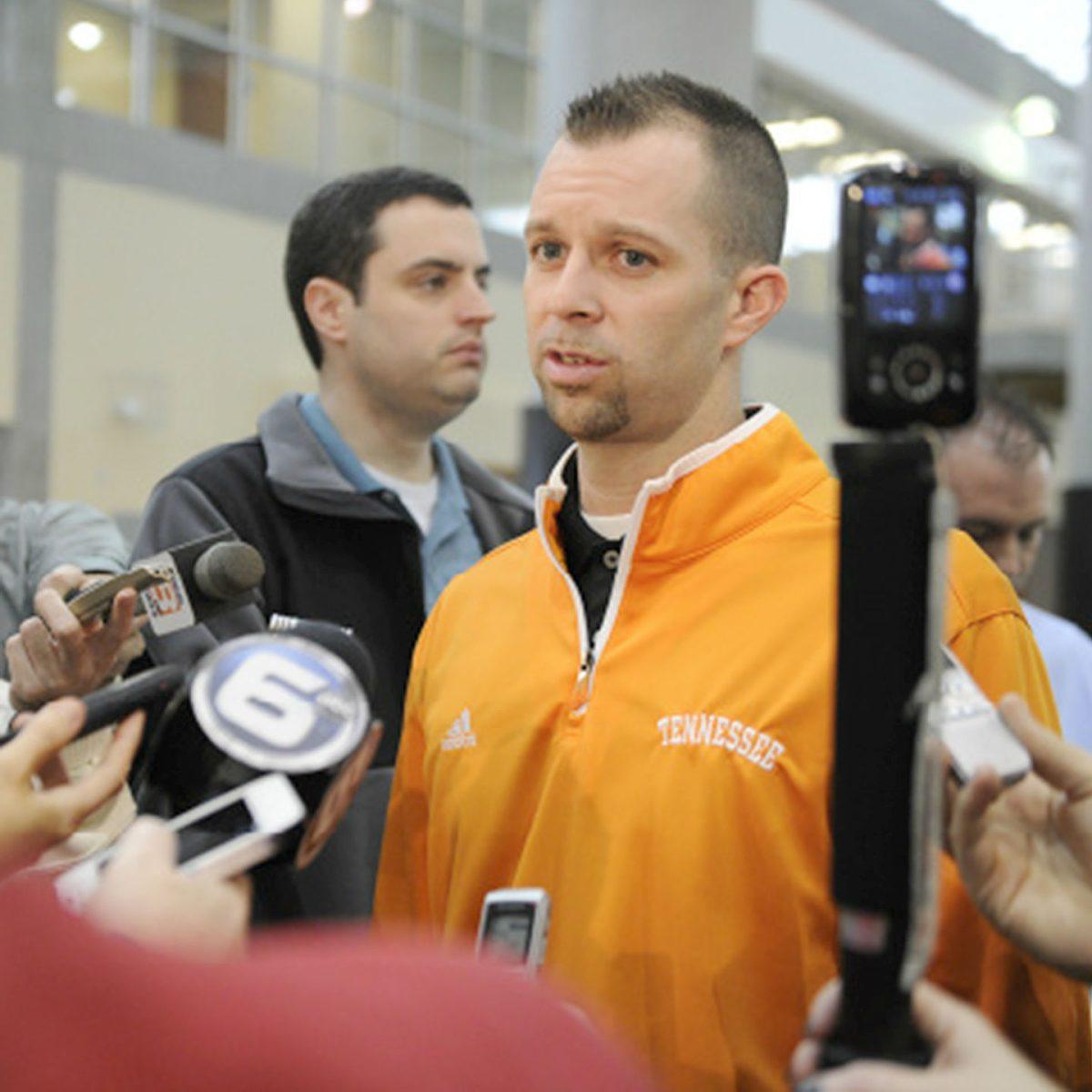 Zach Azzanni, wide receiver coach and recruiting coordinator, speaks to the media about his goals as a new Tennessee coach.