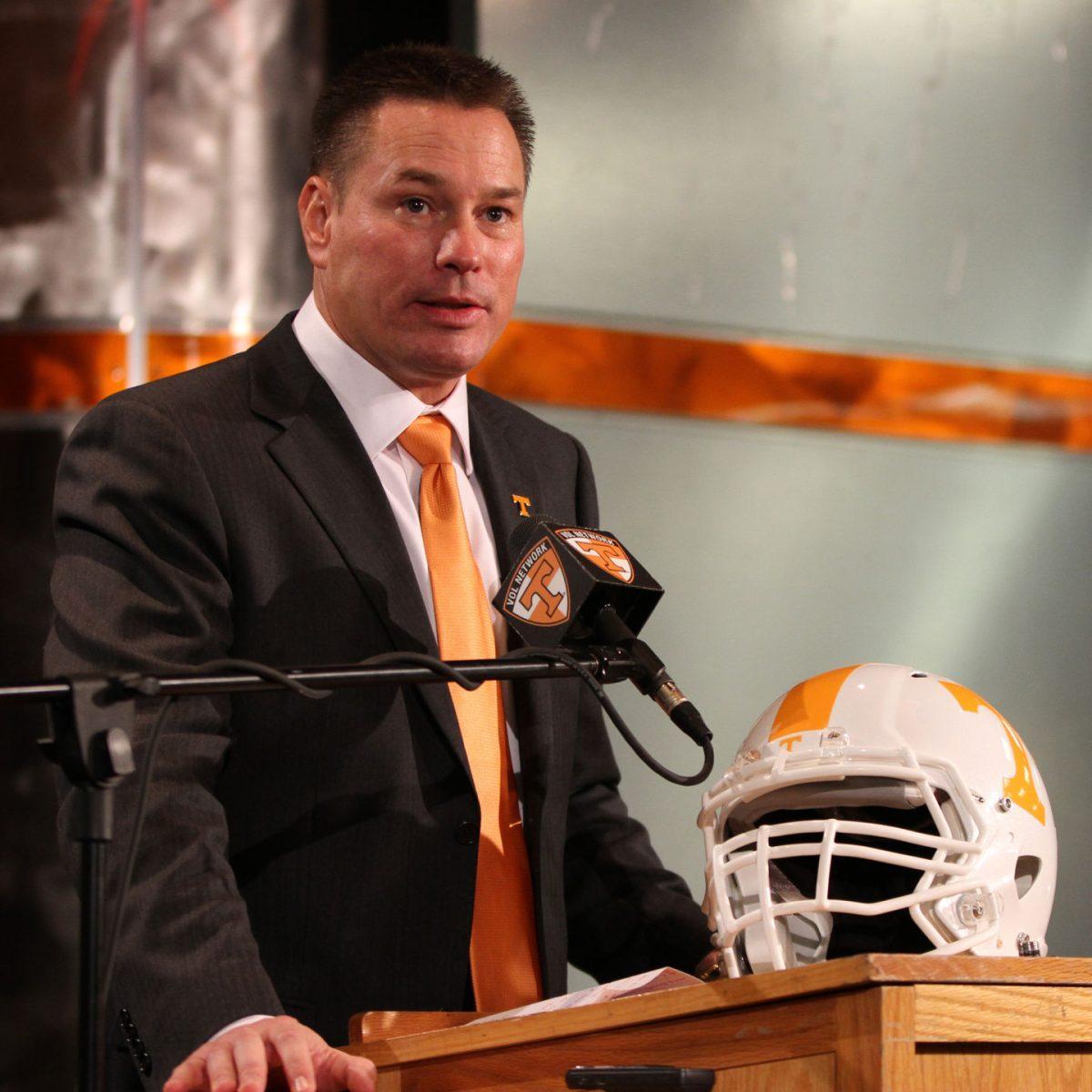 Butch Jones introduces himself as the new Tennessee head coach at a press conference on Dec. 7, 2012.