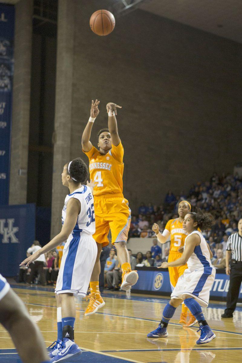 Kamiko Williams pulls up for a jumper against Kentucky on March 3.