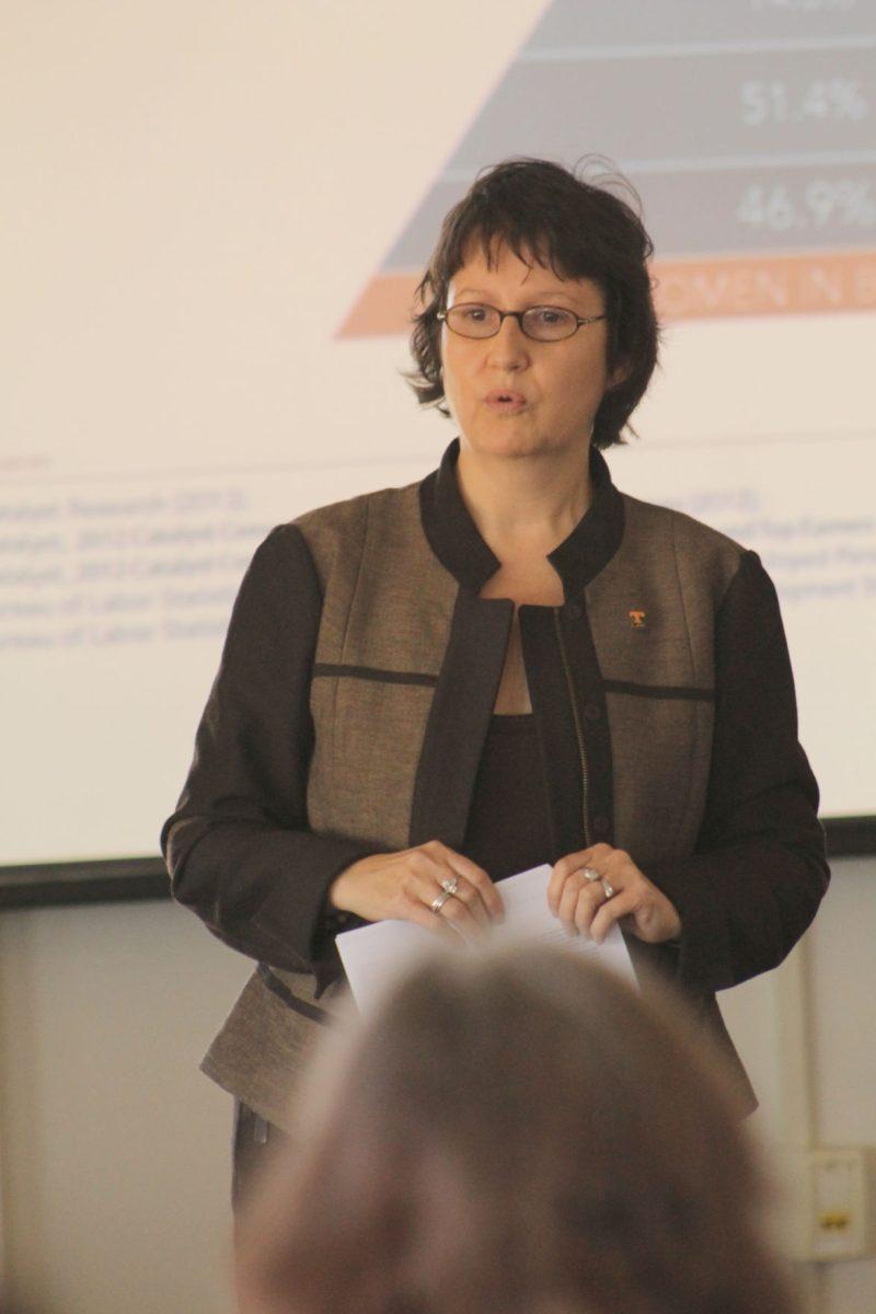 Joan Heminway, a panelist for the 'Women in Business' lecture, talked on Tuesday.