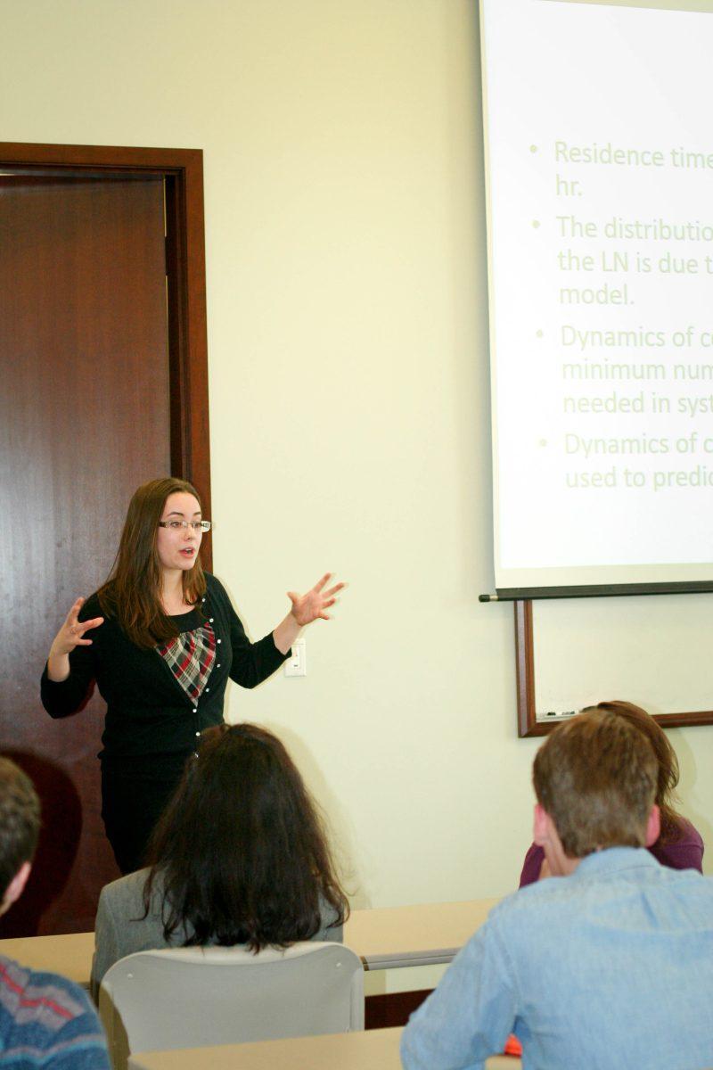 Margaret McDaniel presenting at the Undergraduate Research Symposium