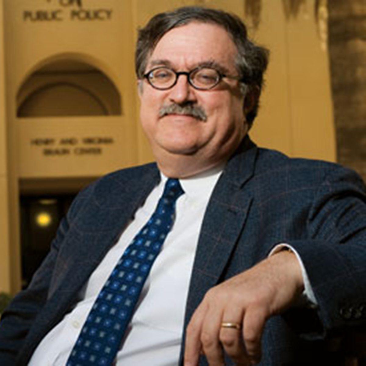 Dr. Wilfred McClay speaks about confronting the dilemmas of a post war moral economy at the University Center on April 18.