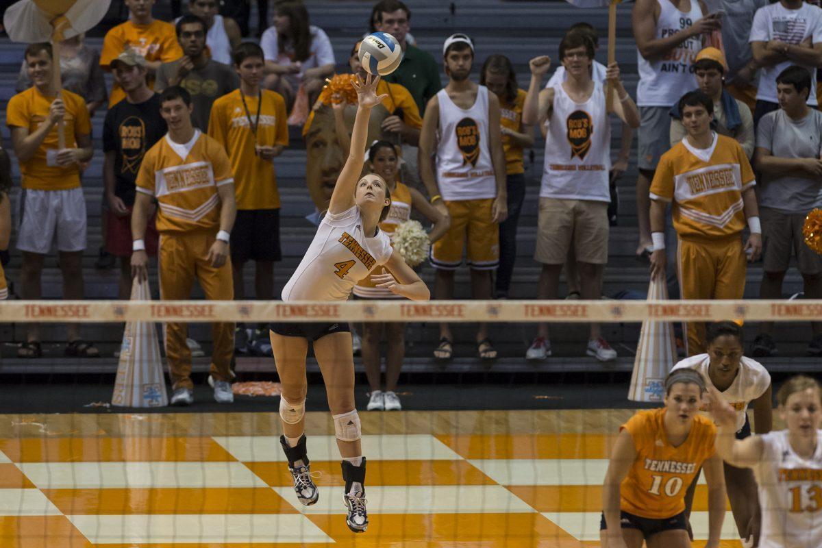 Setter Lexi Dempsey during the Comcast Lady Vol Classic match between the Lady Vols and the Wichita State University Shockers on Sept. 13.
