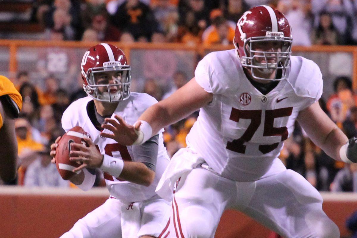 Alabama quarterback A.J. McCarron drops back to pass against Tennessee on Oct. 20, 2012.