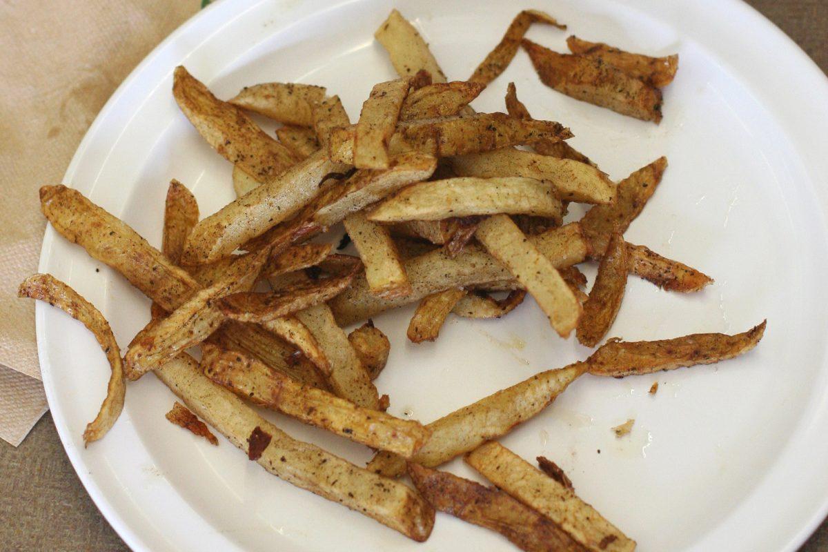 French fries are a campus cafeteria staple.