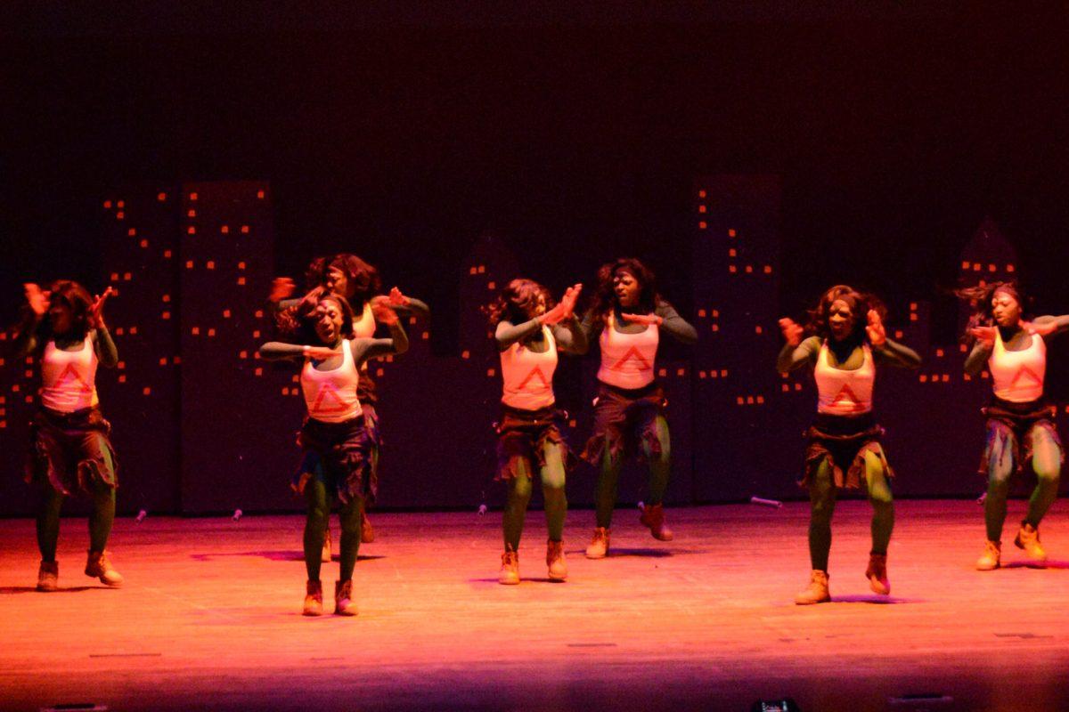 MTSU's Delta Sigma Theta sorority performs during the 14th Annual UT Homecoming Stomp Fest at the Knoxville Civic Auditorium on Saturday.