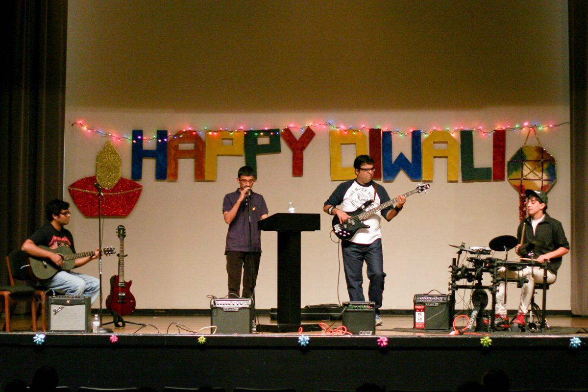 A live band performs during the Diwali festival at the UC on Sunday.
