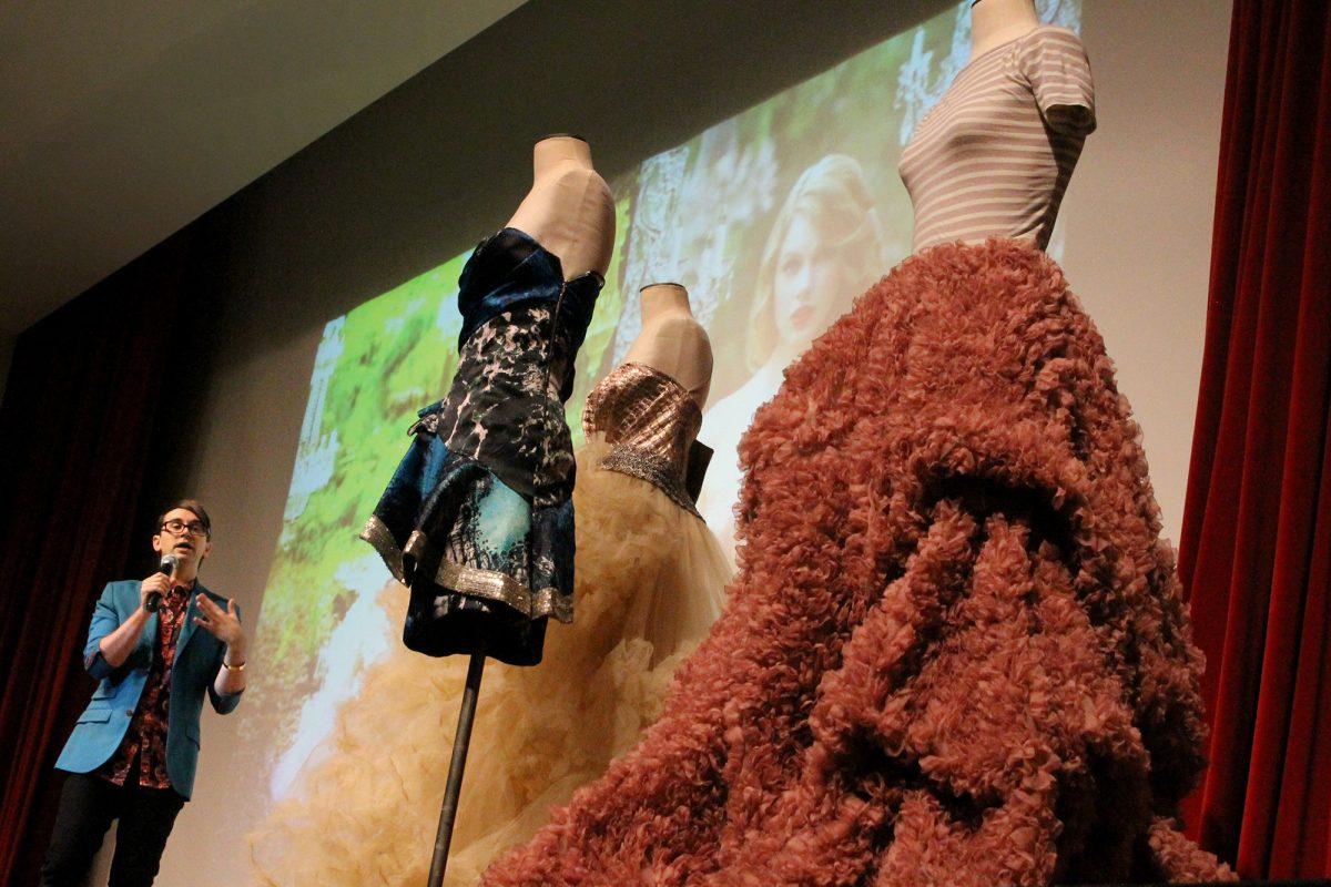 Christian Siriano, fashion designer and winner of season four of Project Runway, presented some of his most well-known pieces, worn by celebrities like Taylor Swift, Rihanna and Sarah Jessica Parker, on stage at the UC Auditorium on Tuesday.