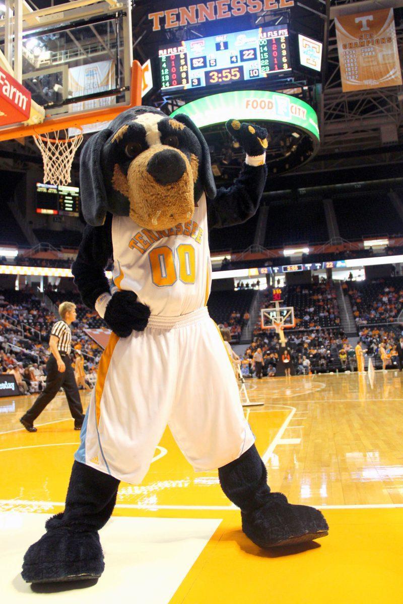 Smokey poses during the Lady Vols' basketball game against Coker College at Thompson-Boling Arena on Nov. 4, 2012.