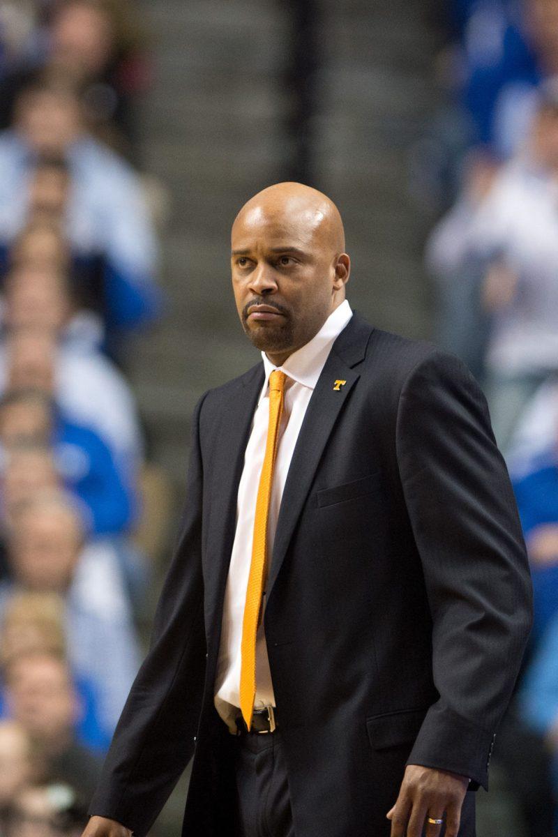 Tennessee head coach Cuonzo Martin looks on during UT's 74-66 loss against the Kentucky Wildcats at Rupp Arena in Lexington, Ky., on Jan. 18.