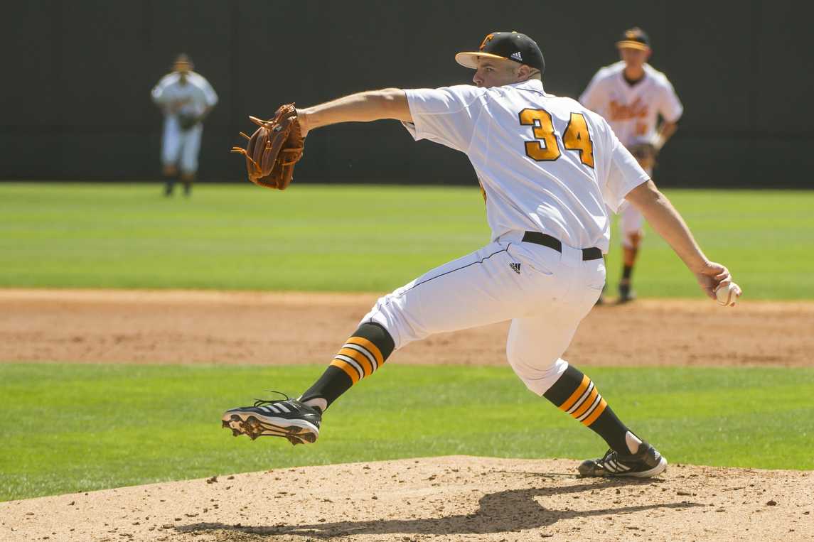 Senior Nick Williams pitches against the South Carolina Gamecocks at Lindsey Nelson Stadium on April 6, 2013. The Vols will face off against the Gamecocks at 7 p.m. tonight.