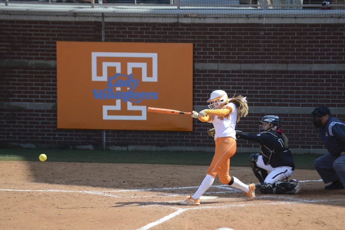 Senior Madison Shipman bats against the South Carolina Gamecocks at Sherri Parker Lee Stadium in on March 23.