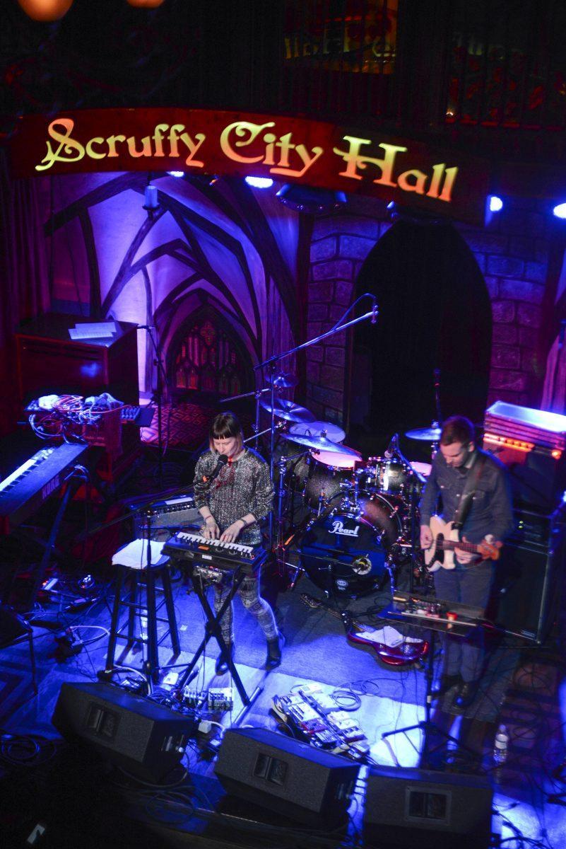Norwegian singer Jenny Hval performs at Scruffy City Hall on Saturday.
