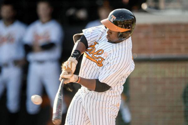 Sophomore outfielder Christin Stewart swings at a pitch in the Vols' 6-2 victory over the Western Carolina Catamounts in Lindsey Nelson Stadium on April 16.