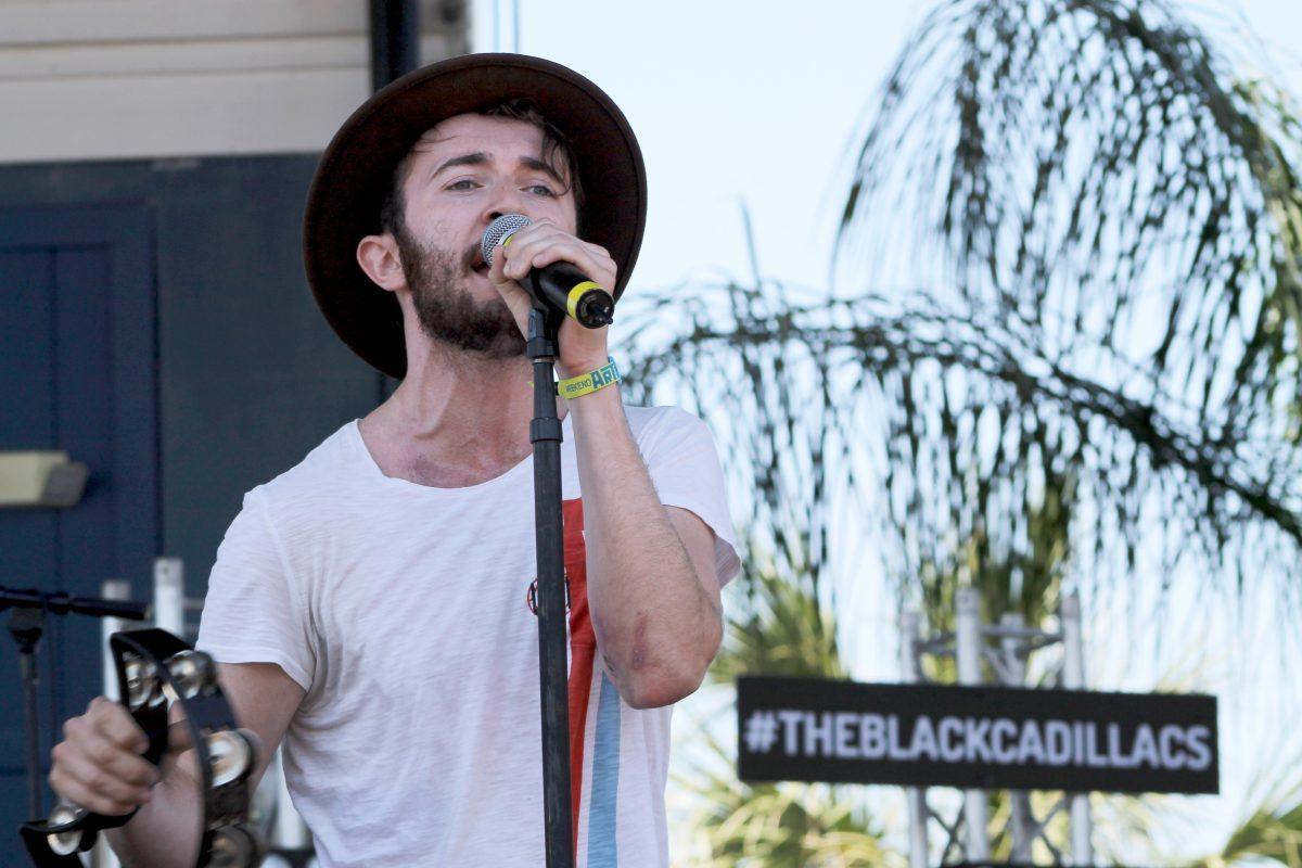 Will Horton from The Black Cadillacs sings on the Red Bull Sound Select Stage on Saturday, May 17 at the 2014 Hangout Music Festival.