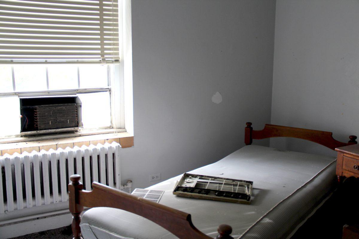 Much of the furniture inside Strong Hall was left inside the building, despite the buildings closing in 2011.