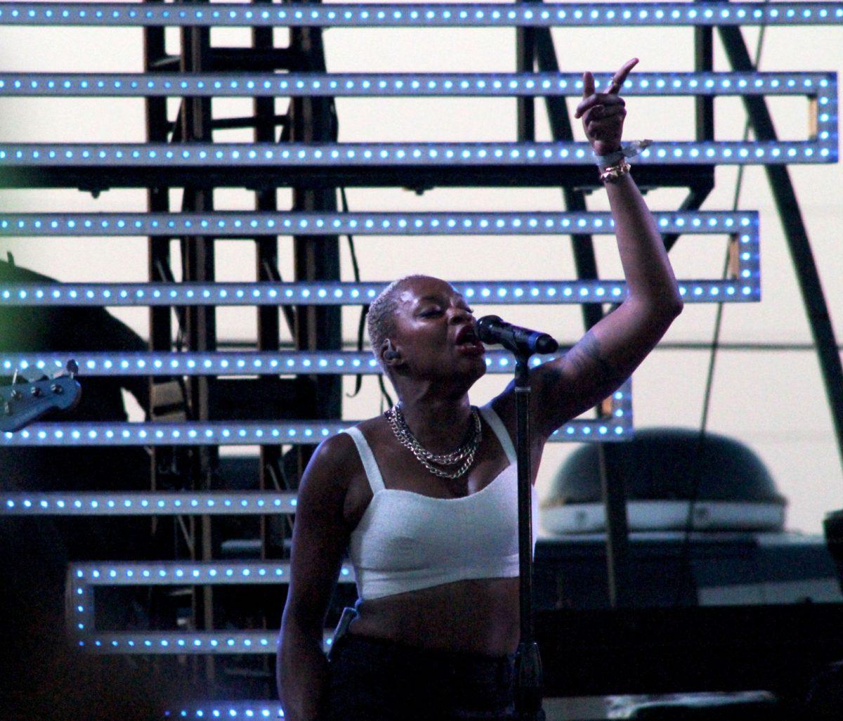 Fitz and the Tantrums singer and percussionist, Noelle Scaggs, performed on the Palladia Stage at the Hangout Music Festival on Satuday, May 17.