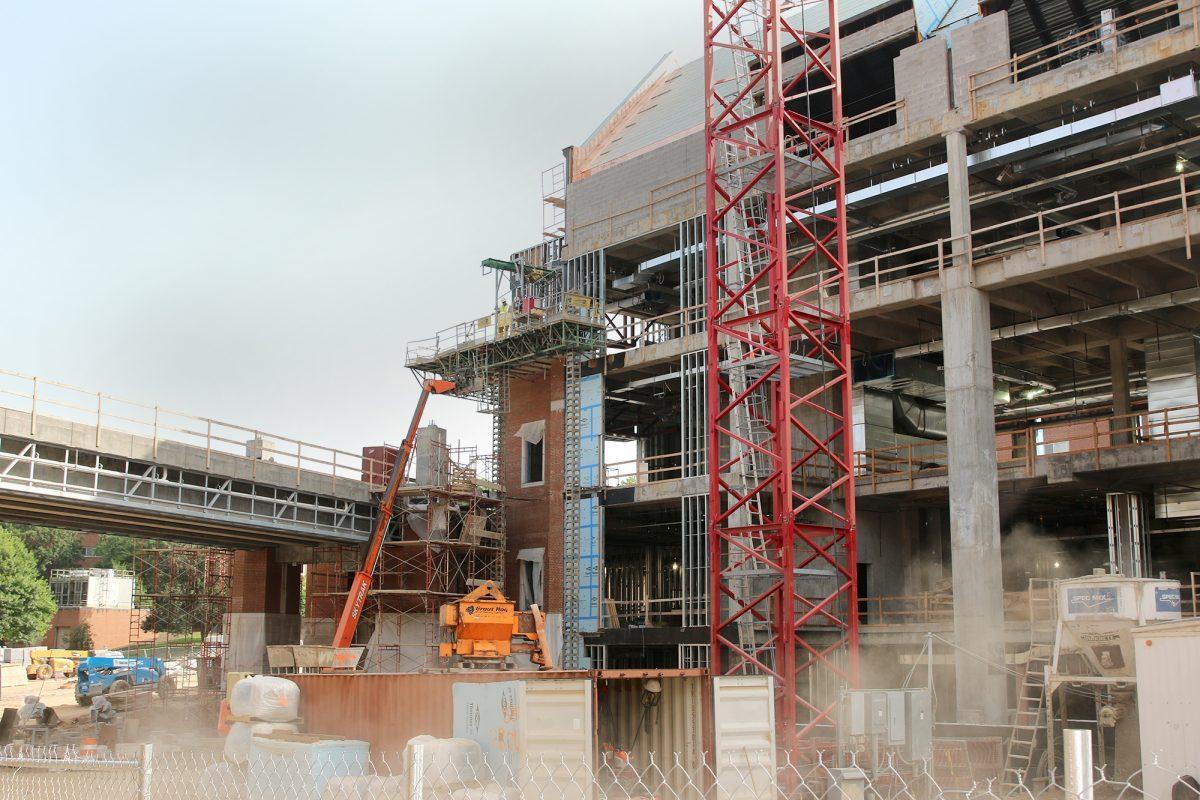 Construction continues on the new pedestrian bridge, set to open in August. The last bridge was demolished spring 2012.