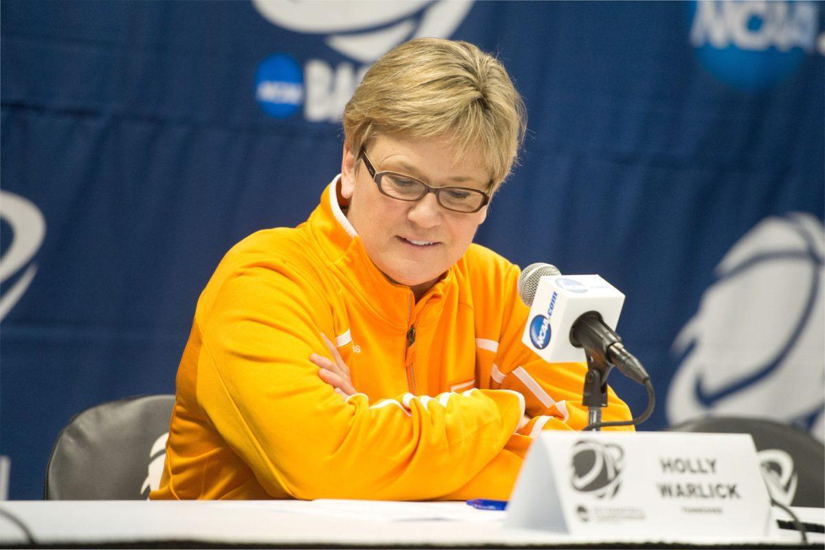 March 23, 2014 -Head Coach Holly Warlick of the Tennessee Lady Volunteers during the press conference for the Second round of the Women's NCAA Tournament at Thompson-Boling Arena in Knoxville, TN.