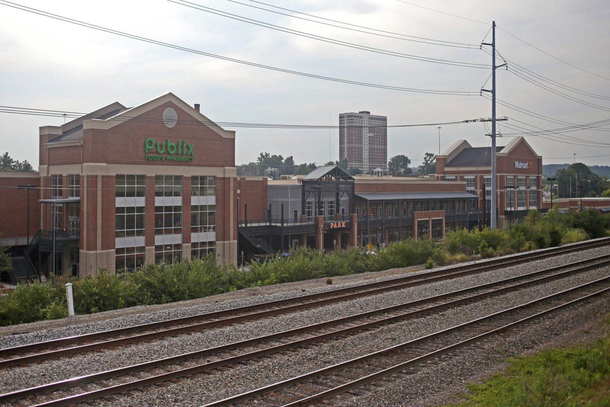Located near the freshman dorms and sorority village, the new University Commons retail center features a Walmart, Publix grocery store and other boutiques and restaurants in a prime location for students on campus.