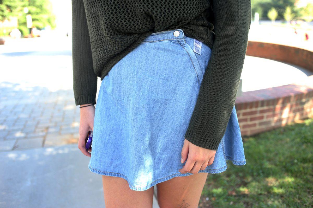 "I like different denim pieces. I'm not really into the mainstream skinny jeans," Claire Koellhoffer said.
