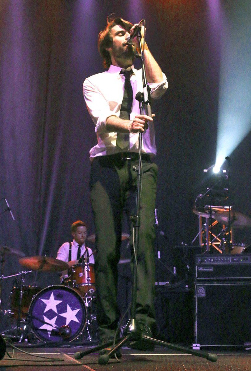 James Trimble, lead singer of the Knoxville native band, The Dirty Guv'nahs, performs on stage. The band will play at the Bijou Theatre this Friday and Saturday at 9 p.m.