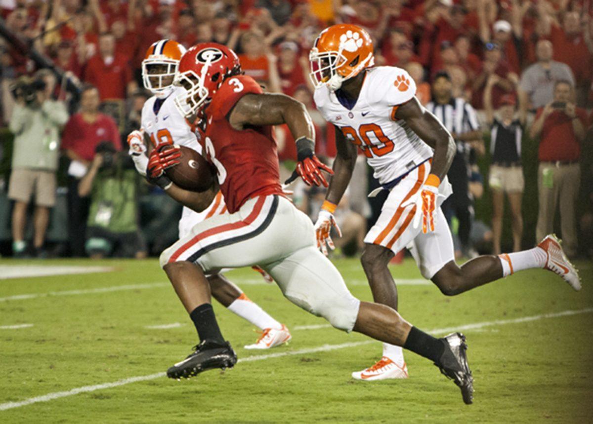Georgia running back Todd Gurley rushes the ball in the Bulldogs' 45-21 victory over Clemson on Aug. 30.