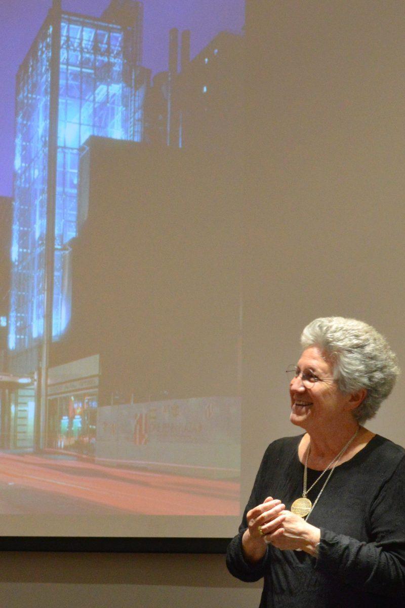Frances Halsband, Monday night's guest architect lecturer, says "I do not have any dreams. My dreams are for someone else's dreams to come true."