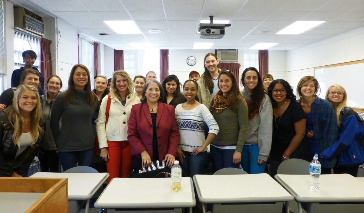 Mayor Madeline Rogero visits the women's studies 340 class on Oct. 23 to speak about her experiences and challenges as a female politician.