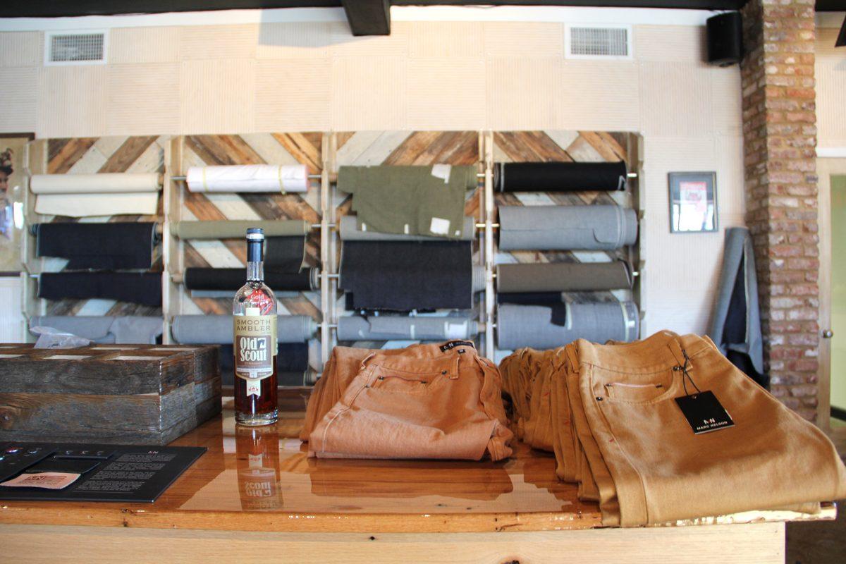 Marc Nelson uses Smooth Ambler Whiskey to custom color each batch of jeans.