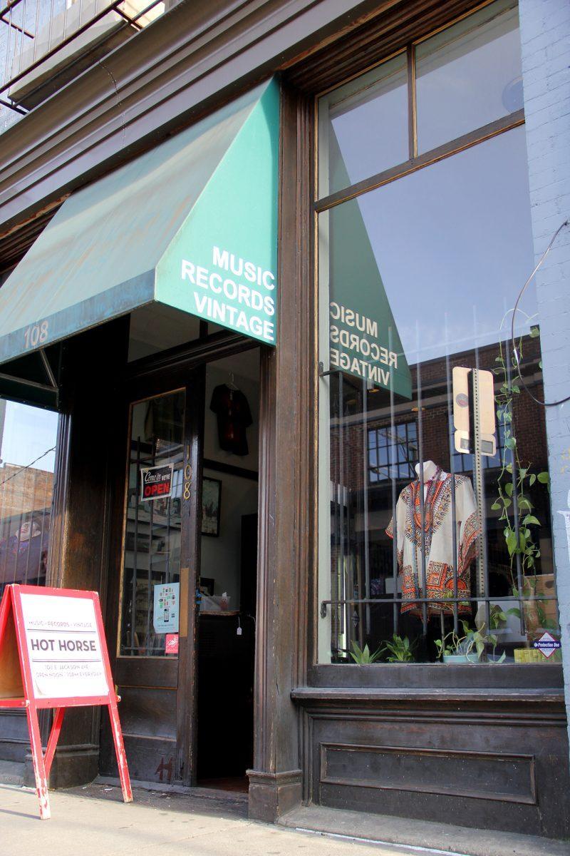 The front half of Hot Horse is filled with musical things. Records line one of the walls.