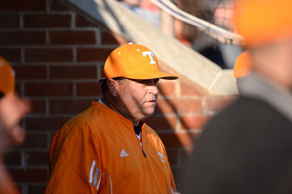 Head Coach Dave Serrano looks on during the game between the Purdue Boilermakers and the Tennessee Volunteers on Feb. 16, 2014.