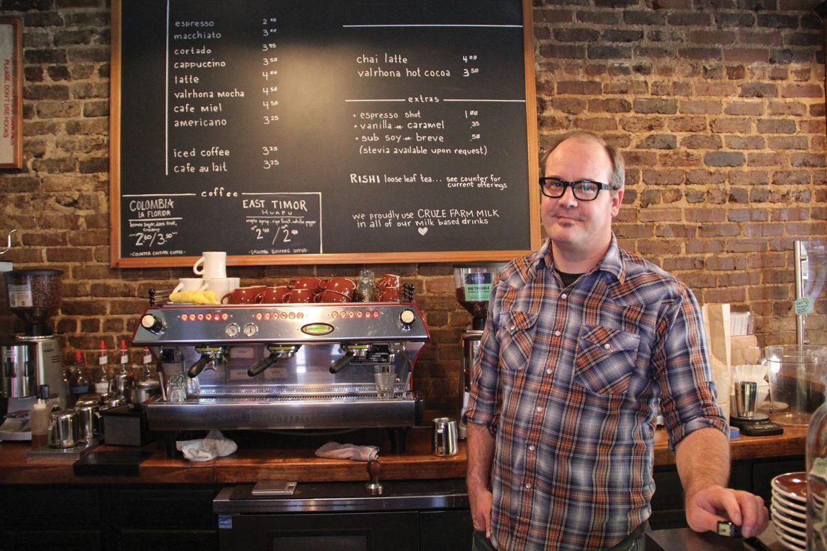 Old City Java: Sean Parrish has been working with coffee for 8 years. His favorite coffee to make is a cappucino, and his favorite to drink is drip coffee or espresso.