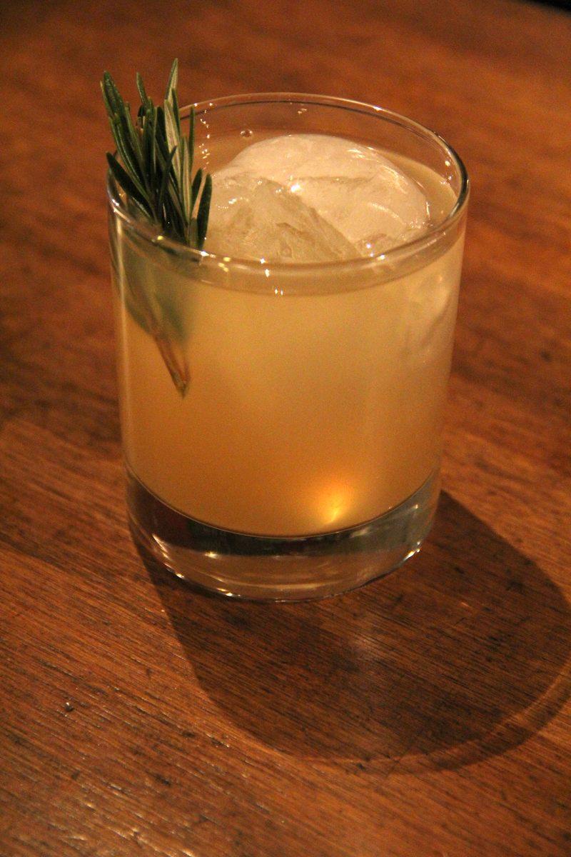 The Bible Belt, a cocktail on draft, is made from Jefferson Bourbon, fresh grapefruit, honey, vanilla and rosemary.